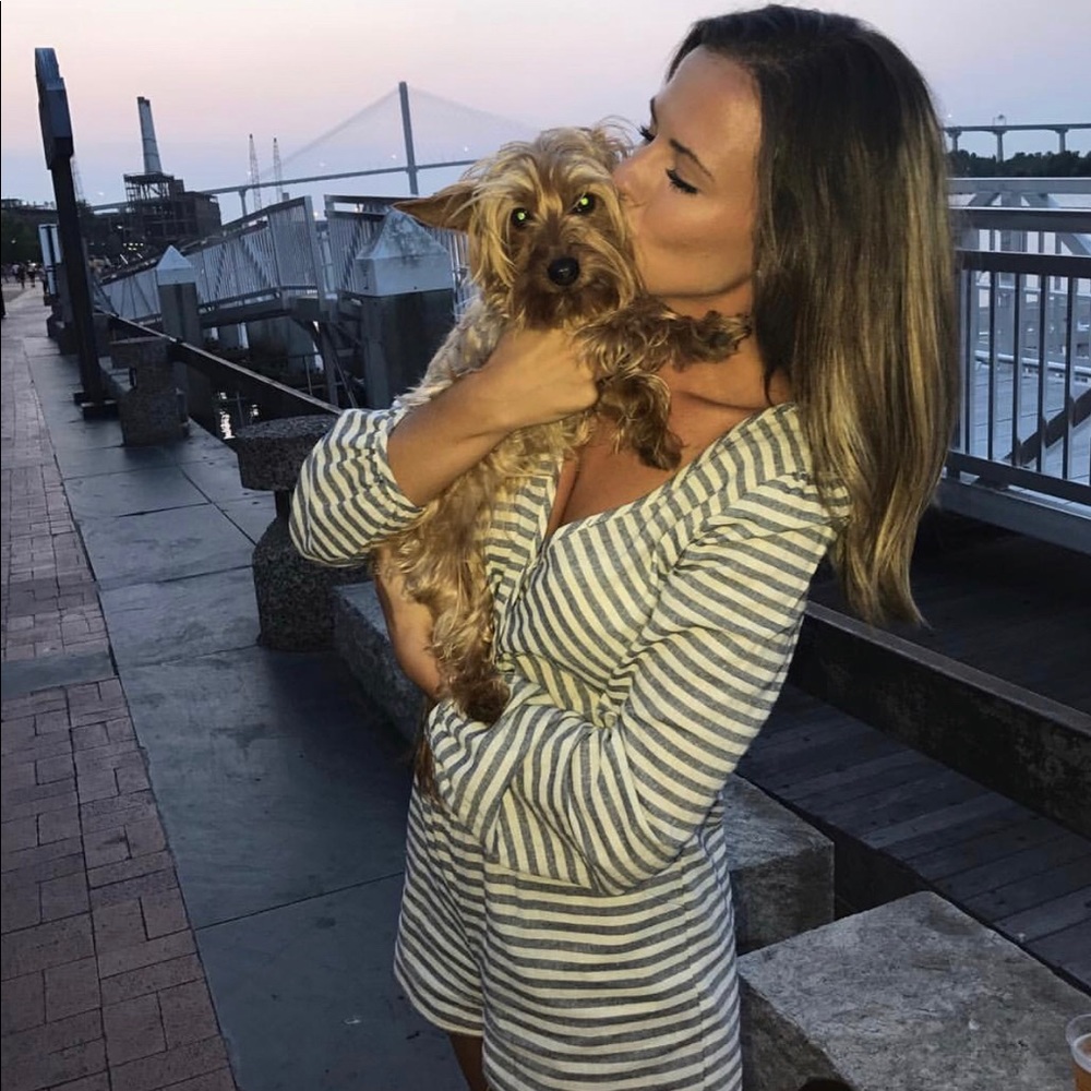Karlie Striped Long sleeve romper with pockets